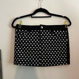 Royal Bones by Tripp Black Denim Mini Skirt with Stars